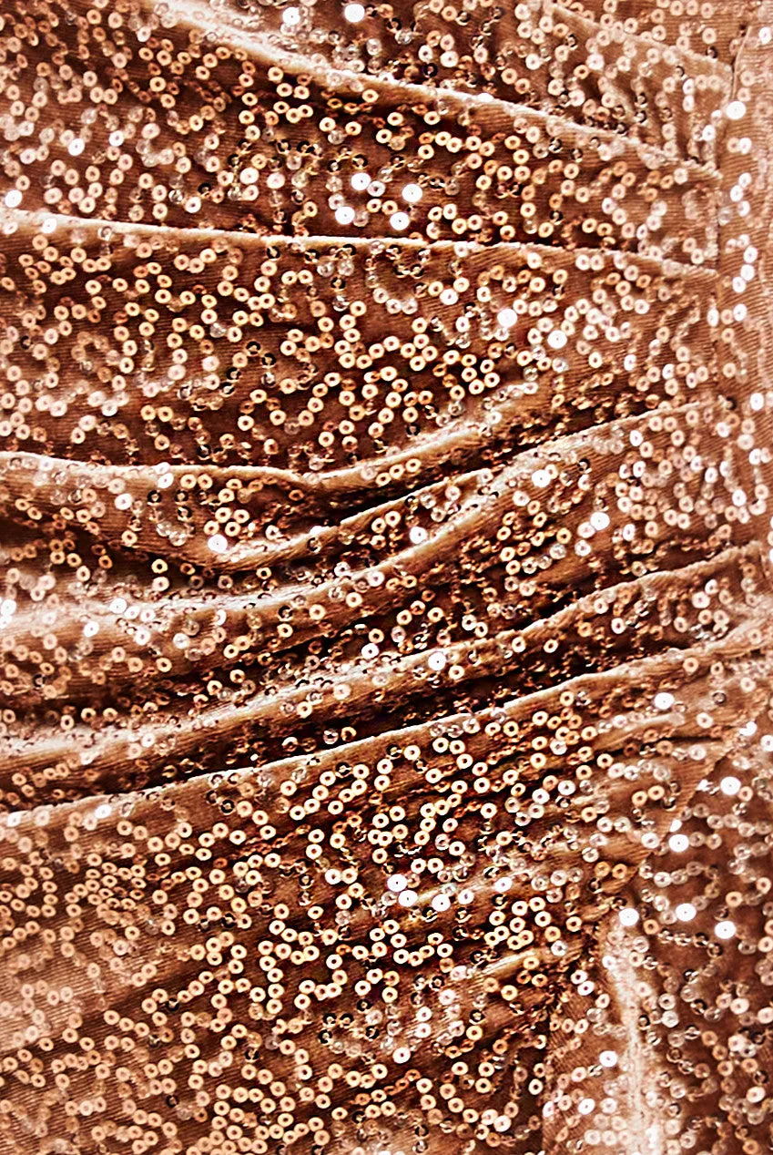 Sequin & Velvet Bardot High Low Midaxi Dress - Champagne by Goddiva sold by Goddiva product image thumbnail 4