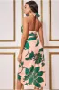 Printed Crossover Midi - Green by Goddiva sold by Goddiva
