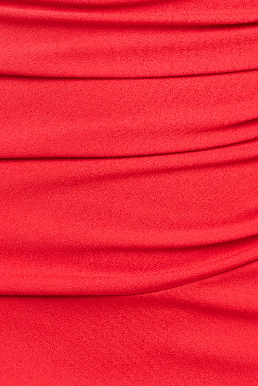Off The Shoulder Frill Bodice Midi Dress - Red by Goddiva sold by Goddiva product image thumbnail 4