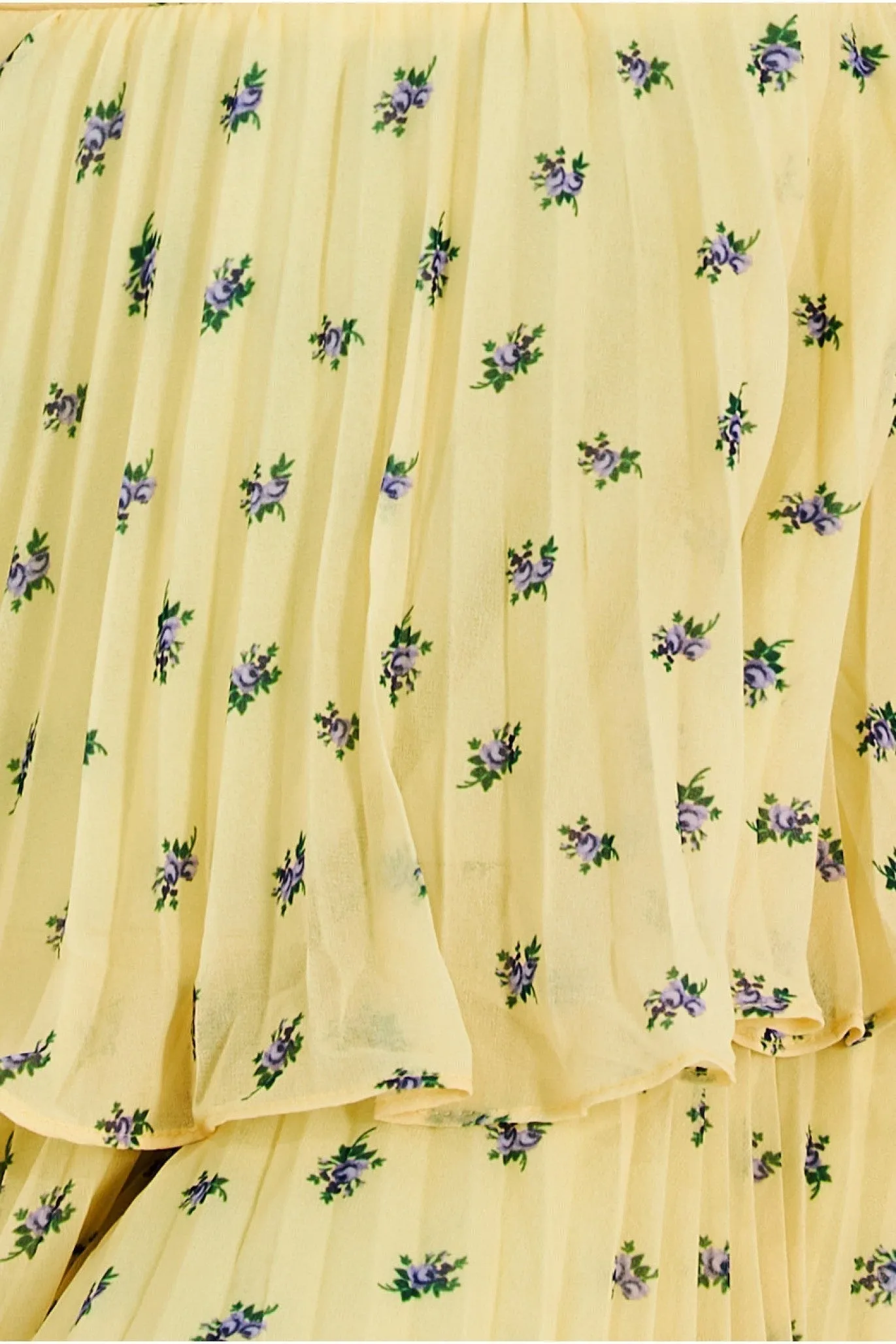 Goddiva Printed Halter Tiered Midi Dress - Light Yellow sold by Goddiva product image thumbnail 4