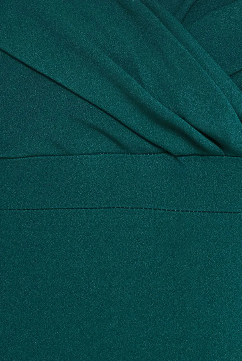 Front Wrap Off The Shoulder Maxi Dress - Emerald by Goddiva sold by Goddiva product image thumbnail 4