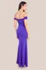 Pleated Bardot Scuba Maxi Dress - Purple by Goddiva sold by Goddiva