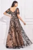 Goddiva Flared Sleeve Embroidered Maxi Dress - Black sold by Goddiva