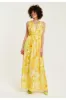 Yellow And Orange Floral Print V-neck Maxi Dress by Liquorish sold by Goddiva
