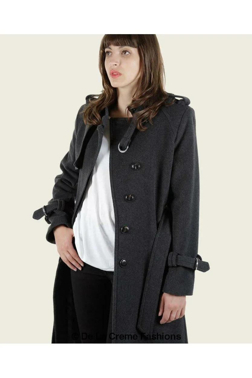De La Creme Fashions Ventura Collarless Trench Coat sold by Goddiva product image thumbnail 2
