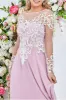 Mesh & Lace Embroidered Bodice Maxi - Blush by Goddiva sold by Goddiva