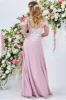 Mesh & Lace Embroidered Bodice Maxi - Blush by Goddiva sold by Goddiva