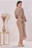 Maternity Wrap Sequin Midi Champagne by Goddiva sold by Goddiva