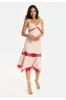 Elegant Pink Midi Dress With Lace Details by Liquorish sold by Goddiva