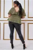 Lurex Flutter Sleeve Wrap Top - Gold by Goddiva Plus sold by Goddiva