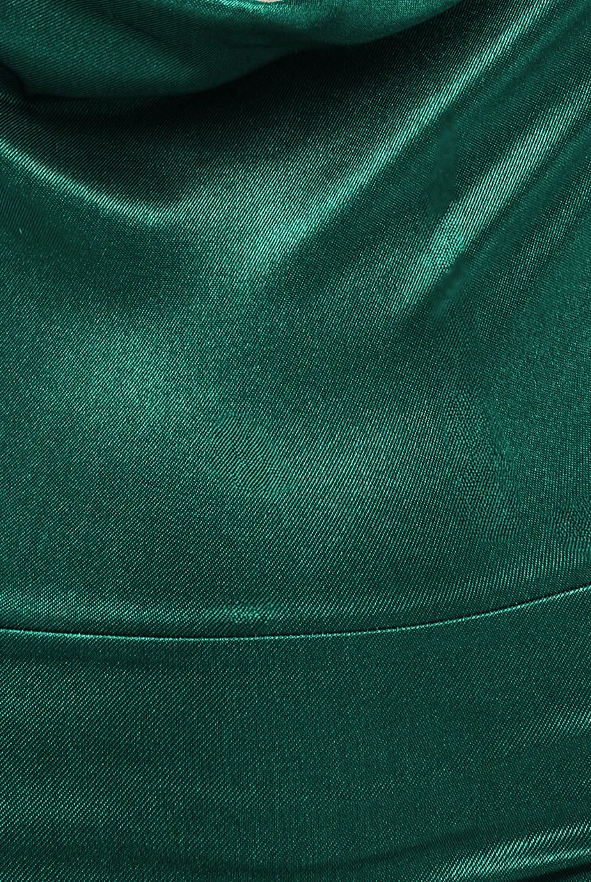 Halter Cowl Neck Back Maxi Dress - Emerald Green by Goddiva sold by Goddiva product image thumbnail 4