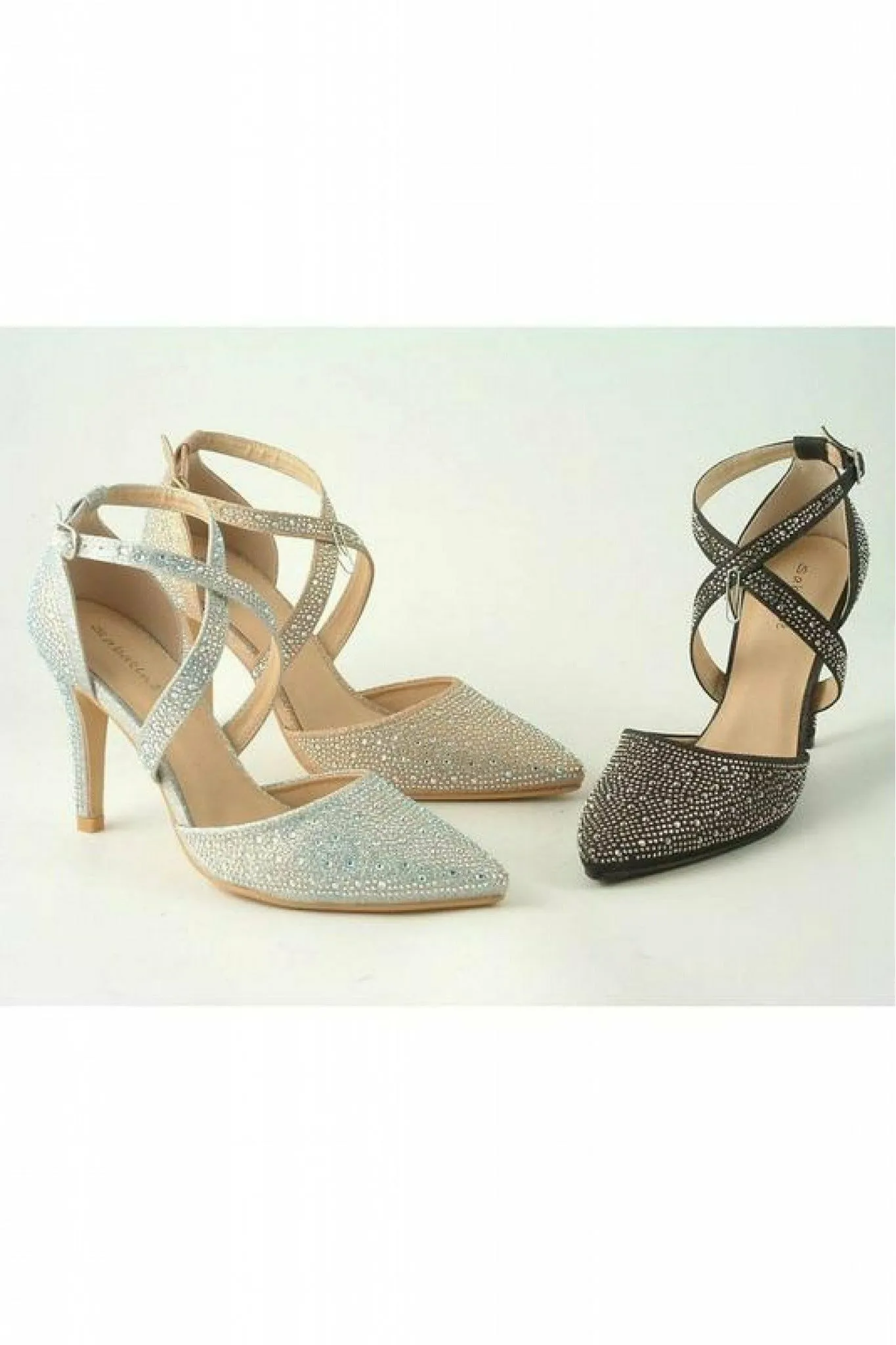 Glitz Shoes Clora Sabatine Diamante Strapped Court Shoe sold by Goddiva product image thumbnail 4