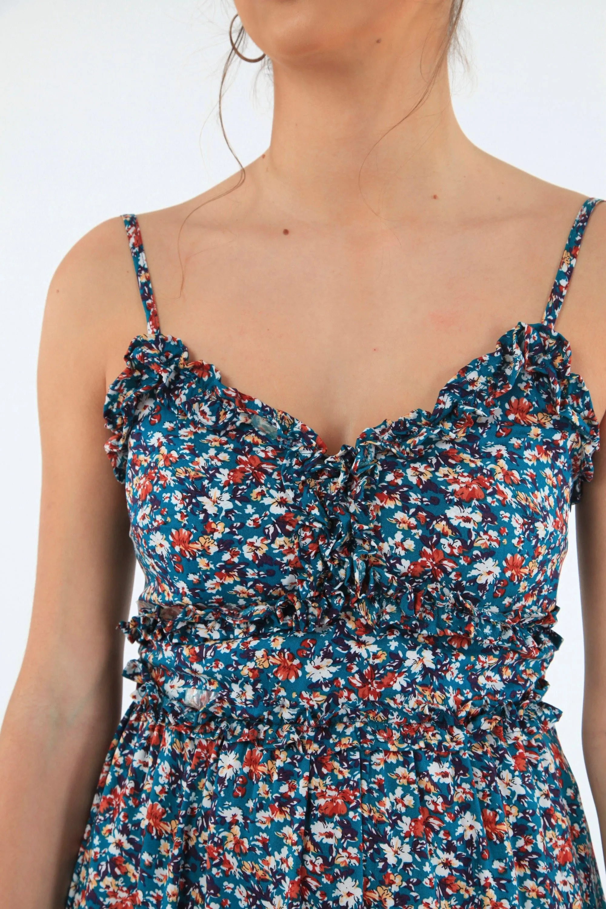 Double Second Strappy Dress With Double Frills sold by Goddiva product image thumbnail 4