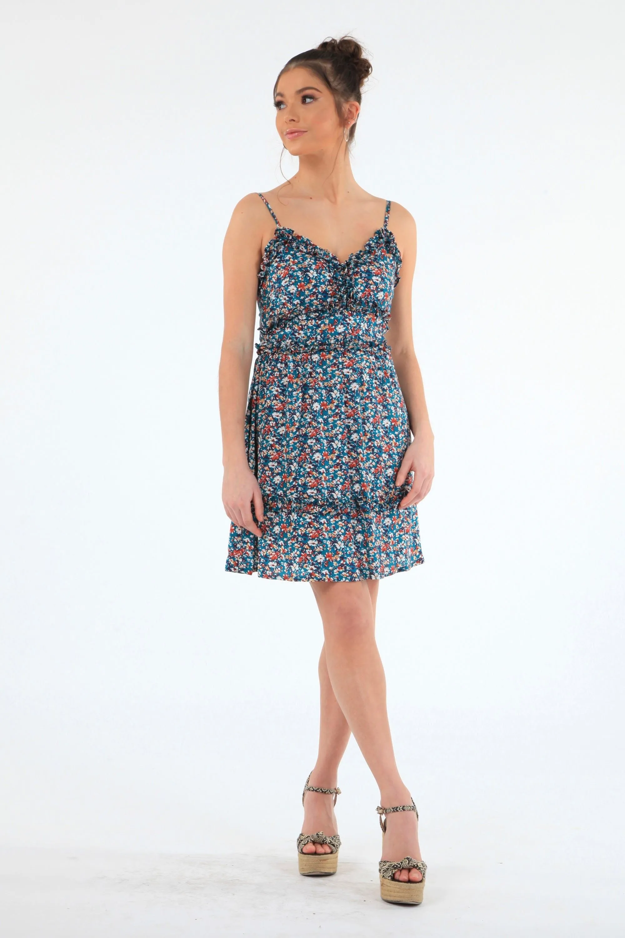 Double Second Strappy Dress With Double Frills sold by Goddiva product image thumbnail 5