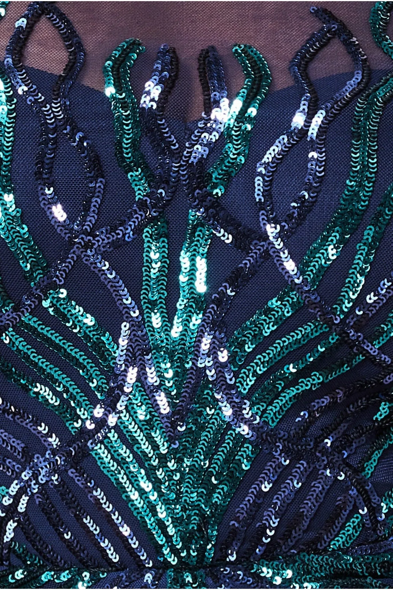 Long Sleeve Sequin Flame Midi Dress - Navy by Goddiva sold by Goddiva product image thumbnail 5