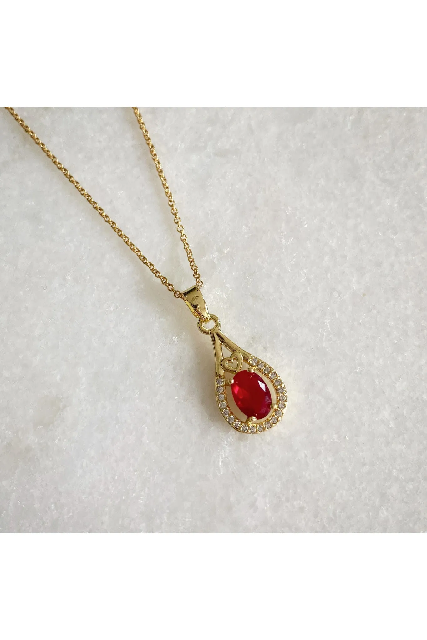 Wisteria London Esmeralda Red Teardrop Necklace sold by Goddiva product image thumbnail 2
