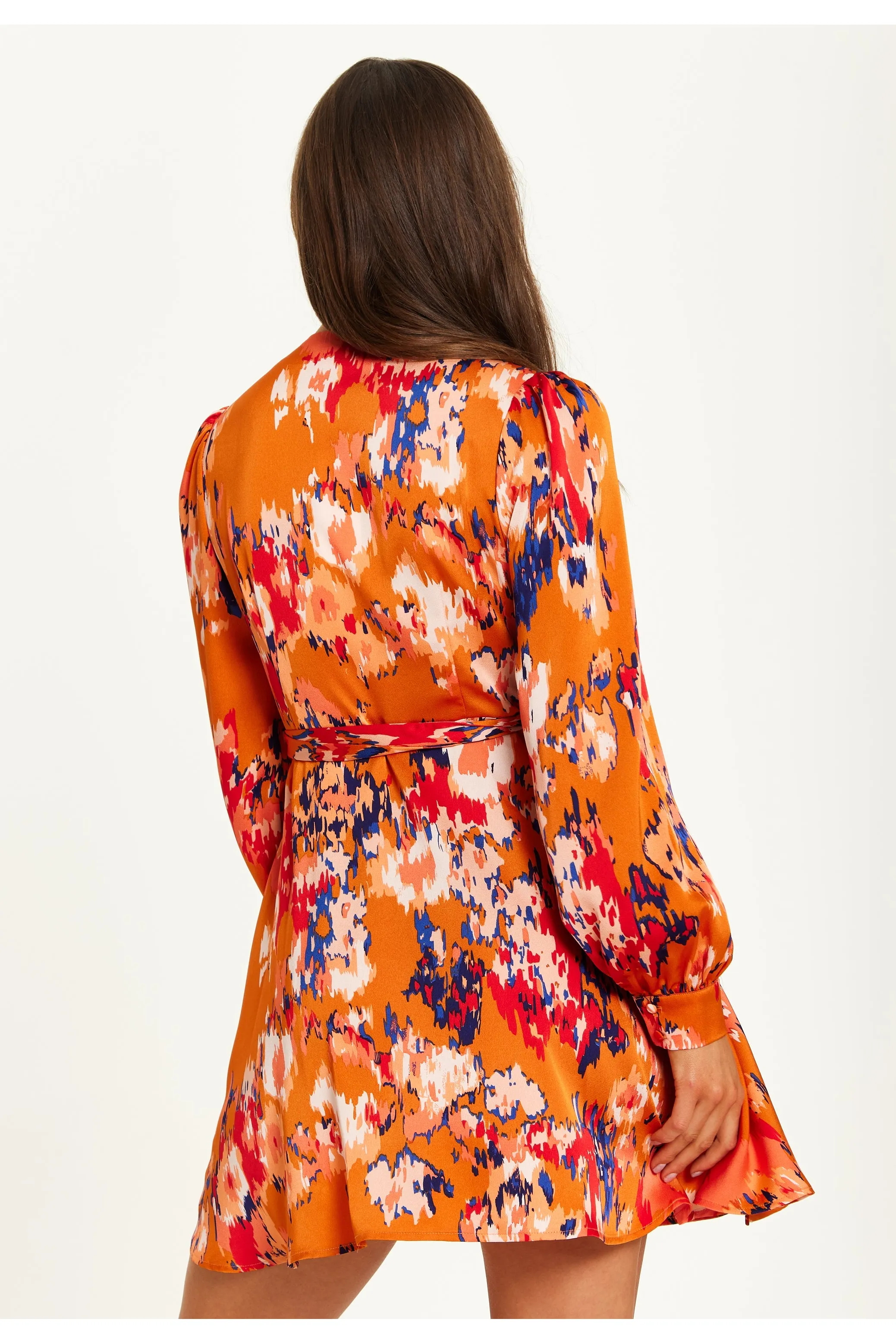 Liquorish Abstract Print Mini Wrap Dress sold by Goddiva product image thumbnail 5