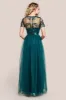 Embroidered Mesh Maxi Dress - Emerald Green by Goddiva sold by Goddiva