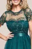 Embroidered Mesh Maxi Dress - Emerald Green by Goddiva sold by Goddiva