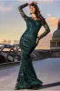 Sequin Mesh Embroidered Maxi - Emerald Green by Goddiva sold by Goddiva