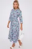 Blue Bohemian Print Long Sleeve Midi Dress by LOVE SUNSHINE sold by Goddiva
