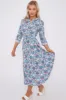 Blue Bohemian Print Long Sleeve Midi Dress by LOVE SUNSHINE sold by Goddiva