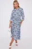 Blue Bohemian Print Long Sleeve Midi Dress by LOVE SUNSHINE sold by Goddiva