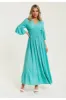 Green Maxi Dress With Frill Sleeves by Liquorish sold by Goddiva