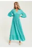 Green Maxi Dress With Frill Sleeves by Liquorish sold by Goddiva