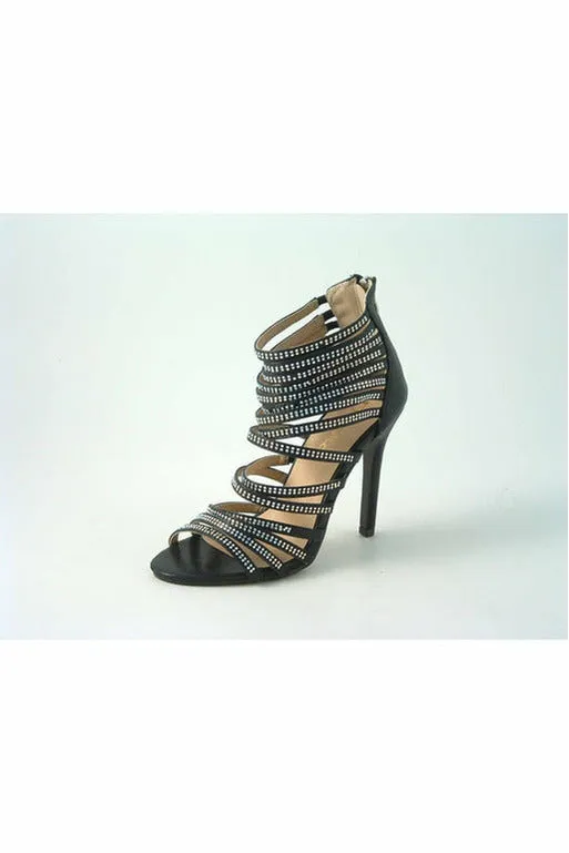Glitz Shoes Kyra Divine Multi Diamante Strap Cage Sandal sold by Goddiva product image thumbnail 5