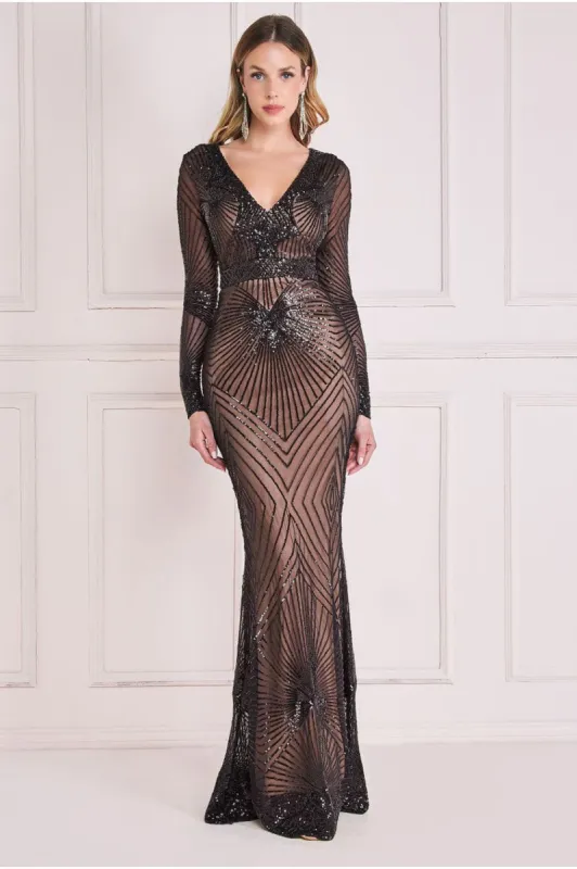 Starburst Sequin Maxi Dress - Black by Goddiva sold by Goddiva