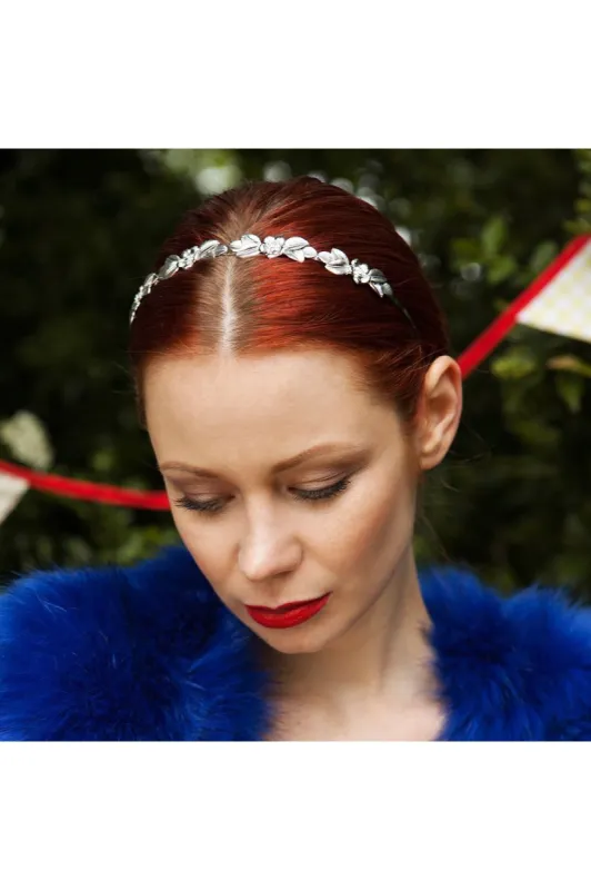 Flower Headband Wedding Hair Accessory Silver Hairband Gold Alice Band by QueenMee Accessories sold by Goddiva