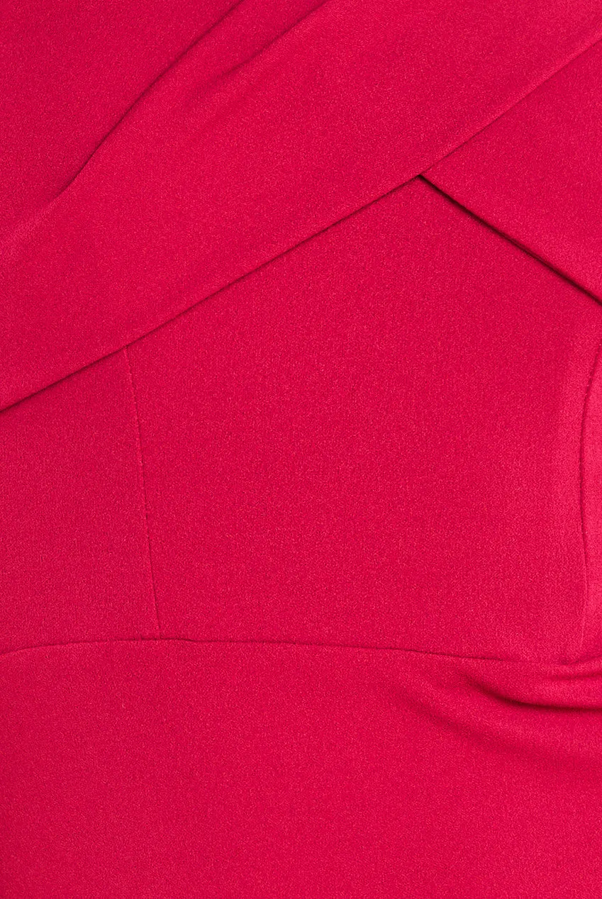 Pleated Bardot Scuba Maxi Dress - Wine by Goddiva sold by Goddiva product image thumbnail 4