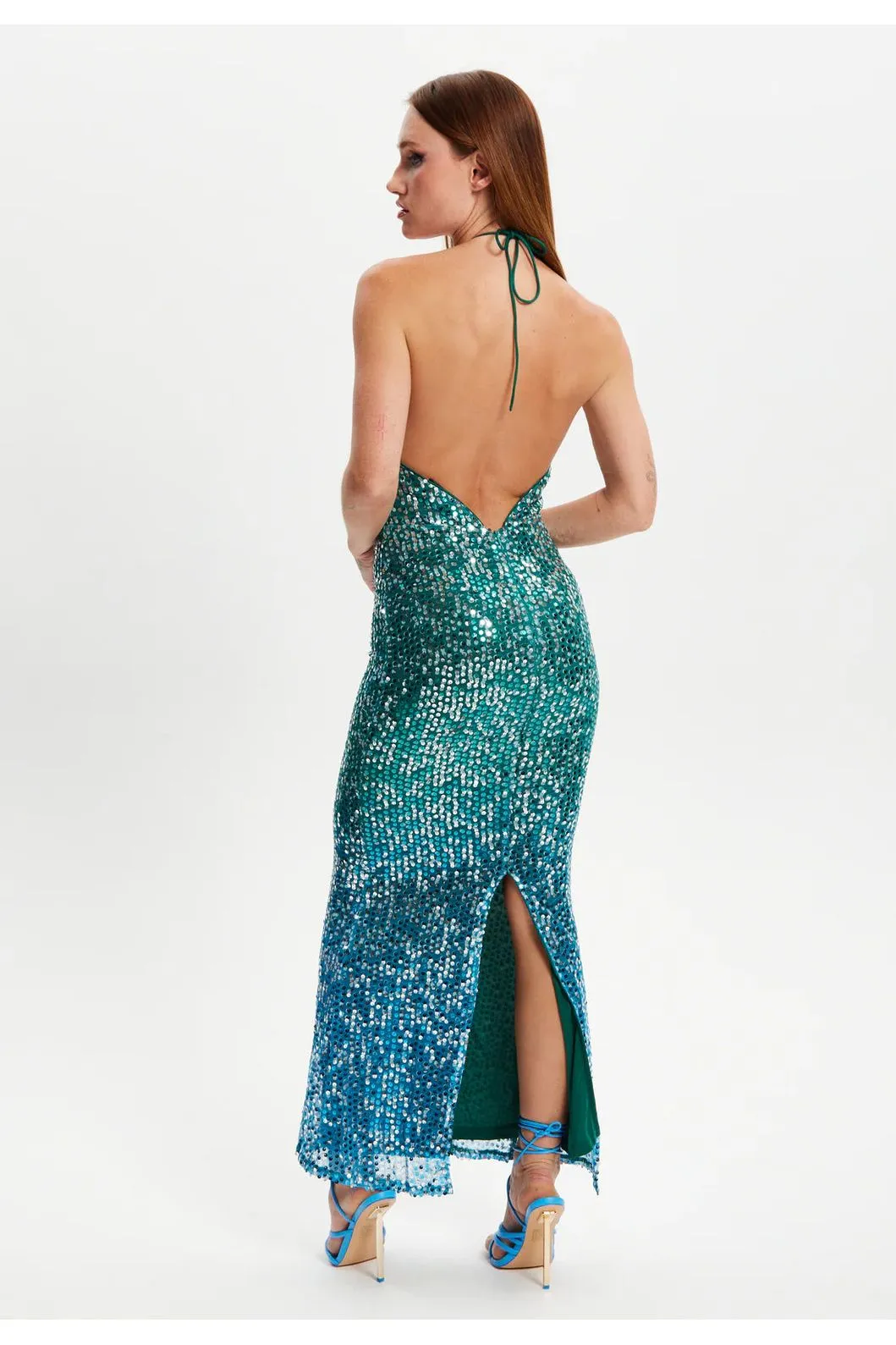 Halter Neck Maxi Sequin Dress by Liquorish sold by Goddiva product image thumbnail 4