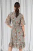 Double Second Floral Print Ruffle Midi Wrap Dress sold by Goddiva