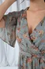 Double Second Floral Print Ruffle Midi Wrap Dress sold by Goddiva