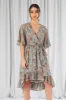 Double Second Floral Print Ruffle Midi Wrap Dress sold by Goddiva