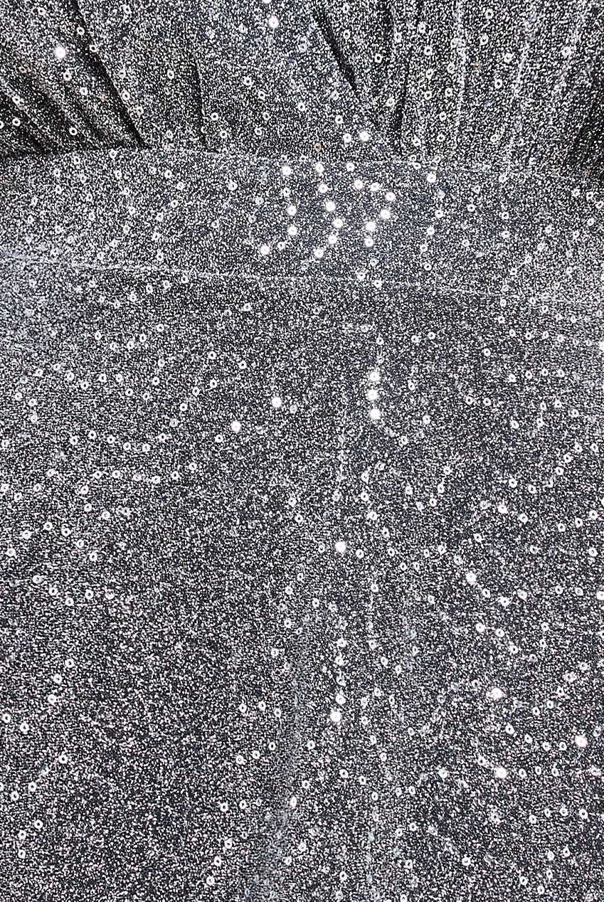 Sequin Lurex Flutter Sleeve Maxi Dress - Silver by Goddiva sold by Goddiva product image thumbnail 4