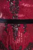 Goddiva Plus Long Sleeve Sequin Evening Maxi - Wine sold by Goddiva