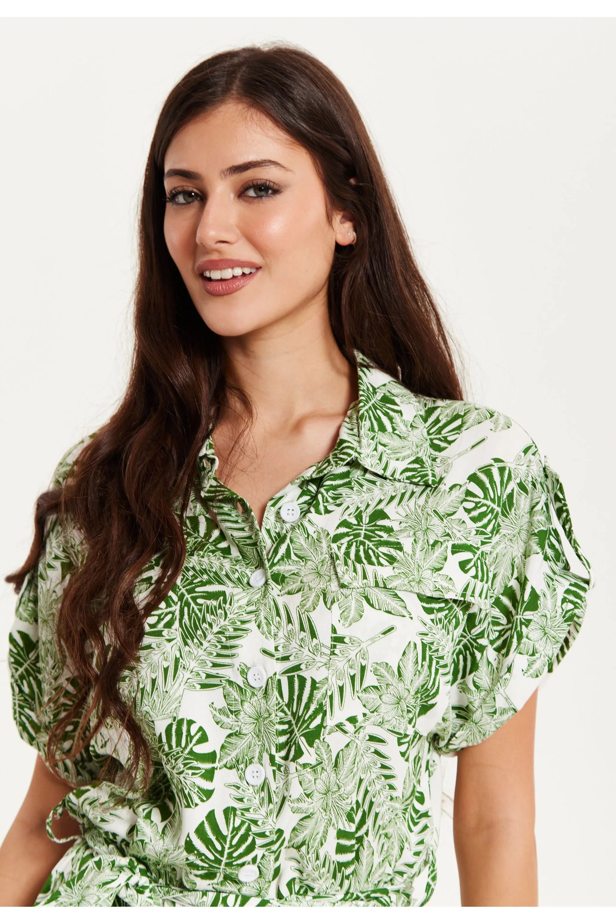 Green Leaf Printed Jumpsuit by Liquorish sold by Goddiva product image thumbnail 5