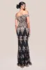 Bardot Sequin Embroidered Maxi Dress - Champagne by Goddiva sold by Goddiva
