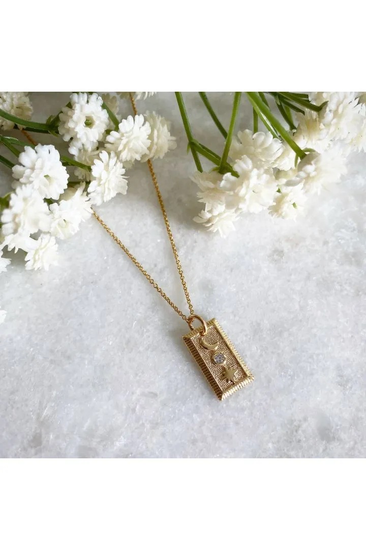 Wisteria London Selene Moon And Star Necklace sold by Goddiva