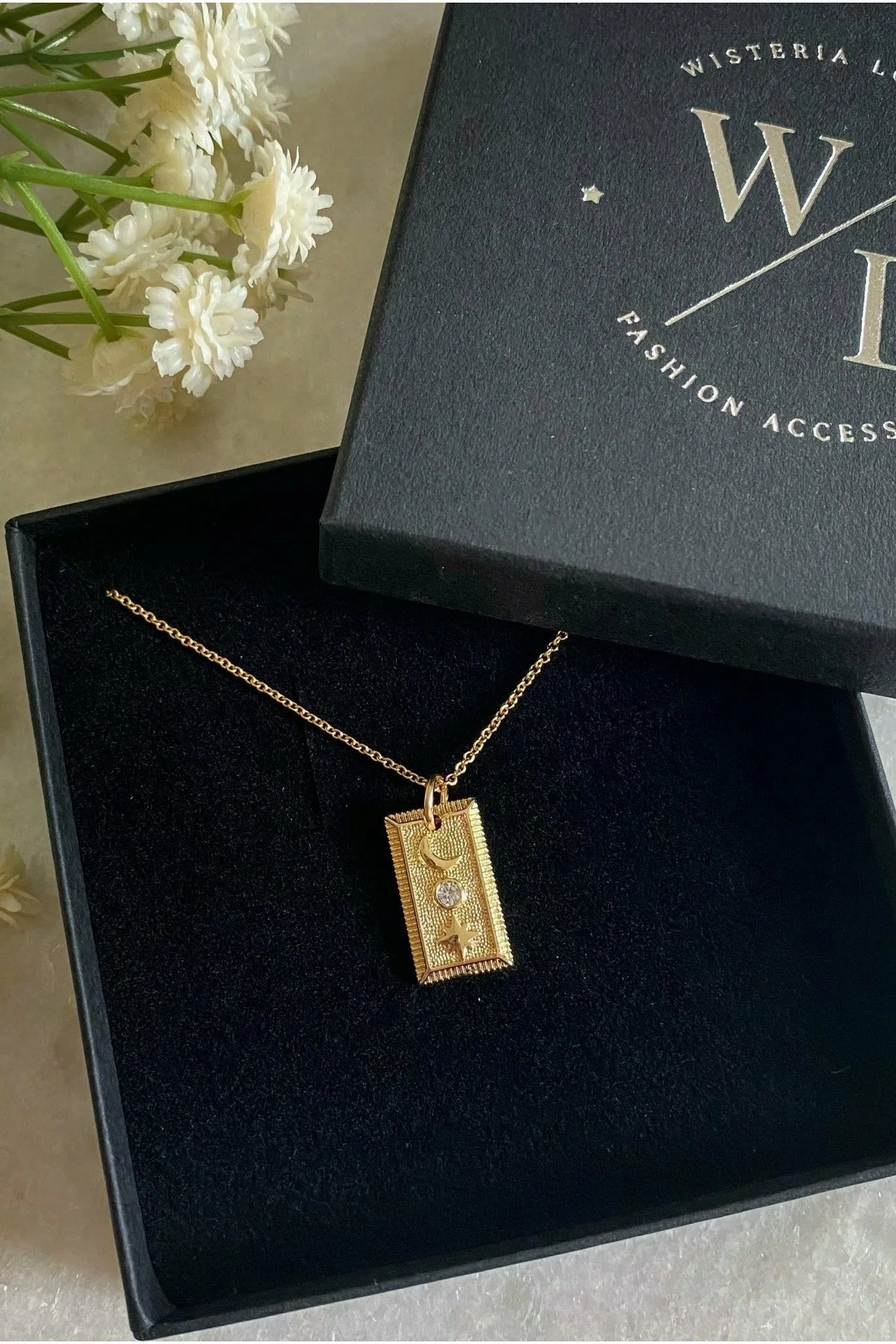 Wisteria London Selene Moon And Star Necklace sold by Goddiva product image thumbnail 2