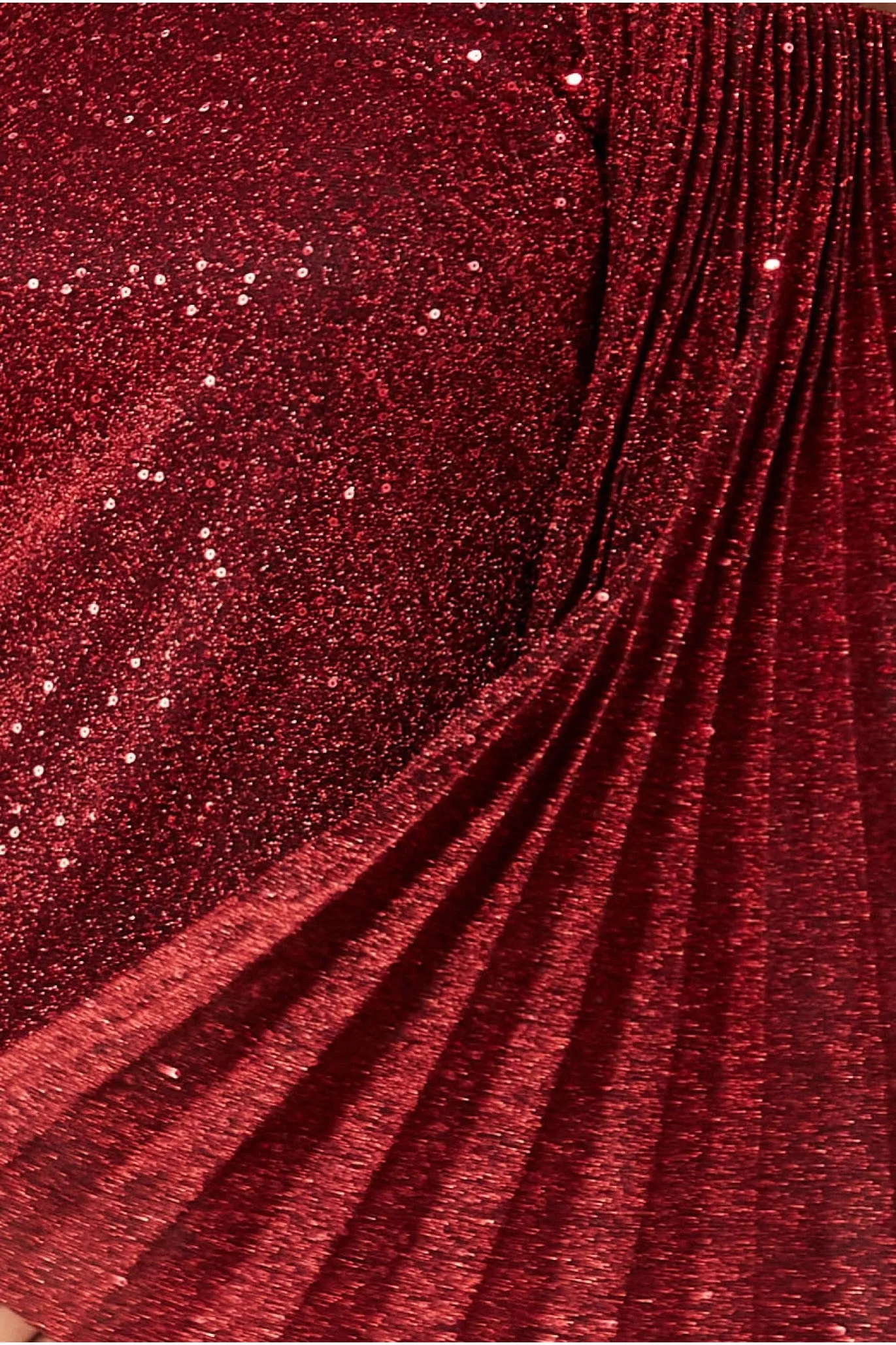 Sequin Lurex Bardot Pleated Sleeve Top - Wine by Goddiva sold by Goddiva product image thumbnail 5