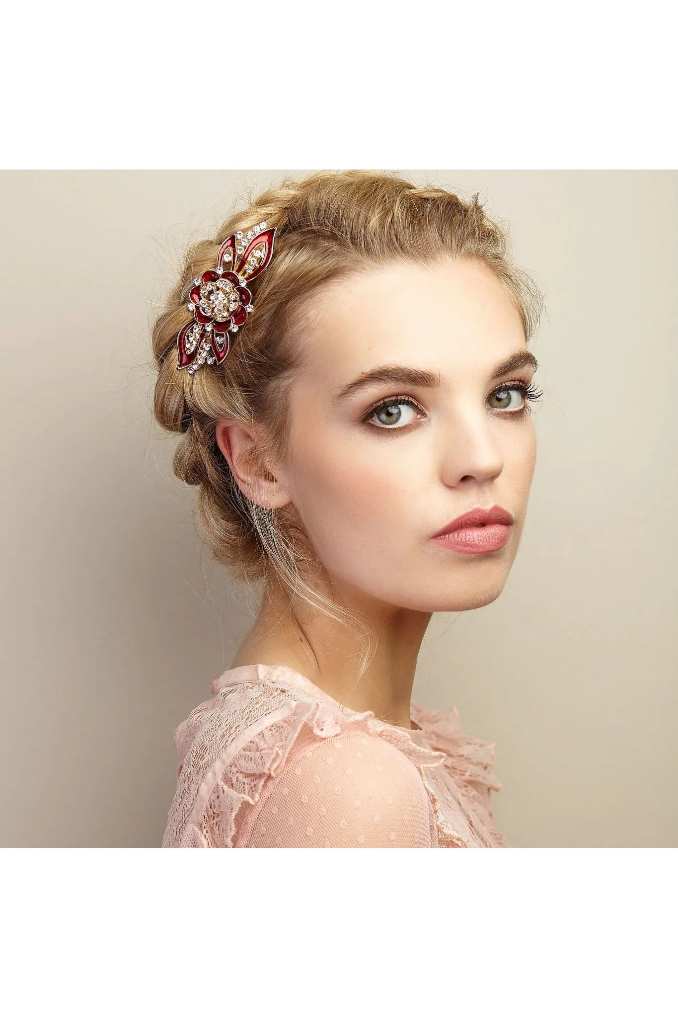 Flower Hair Clip In Enamel by QueenMee Accessories sold by Goddiva product image thumbnail 2