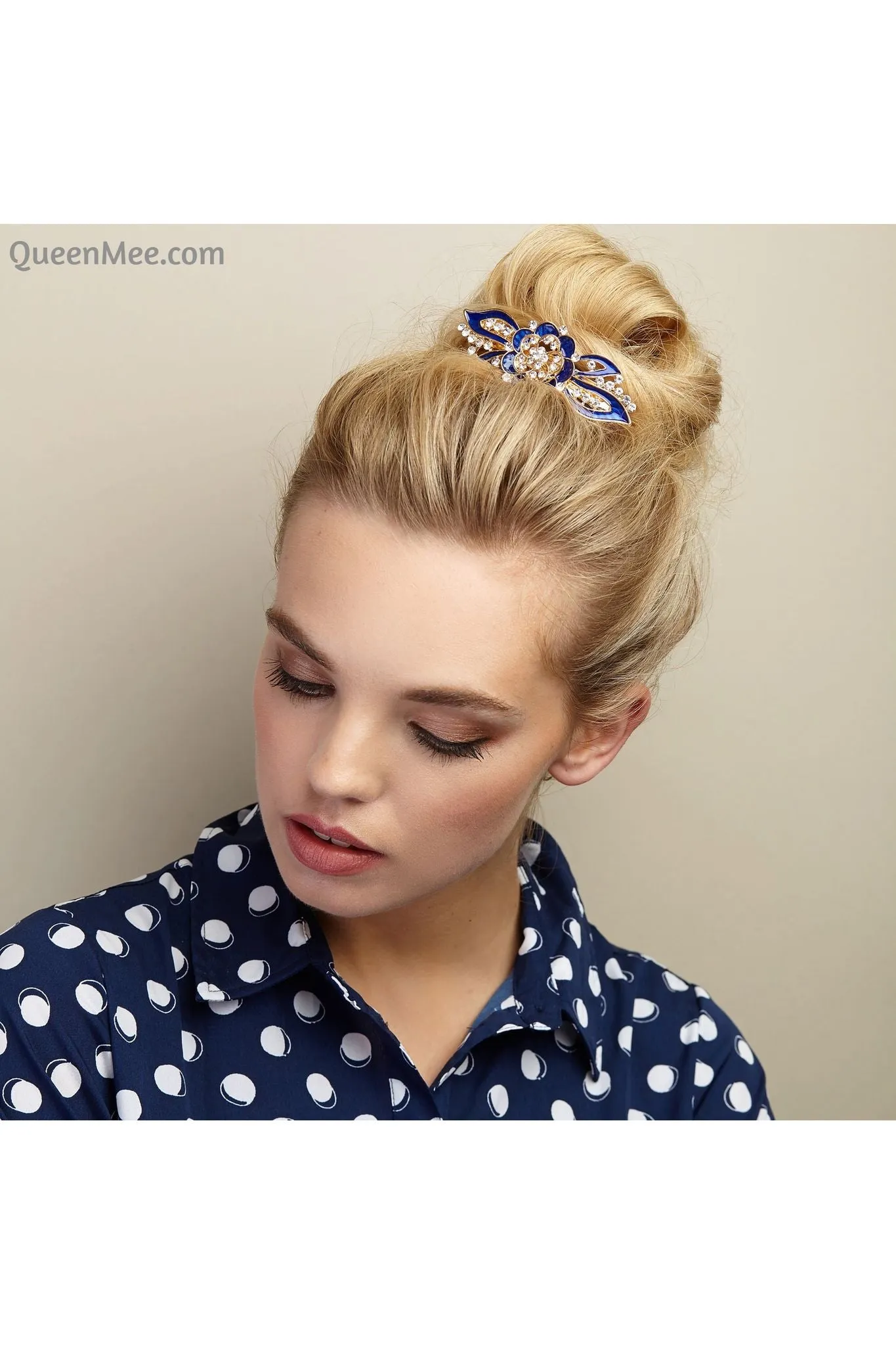 Flower Hair Clip In Enamel by QueenMee Accessories sold by Goddiva