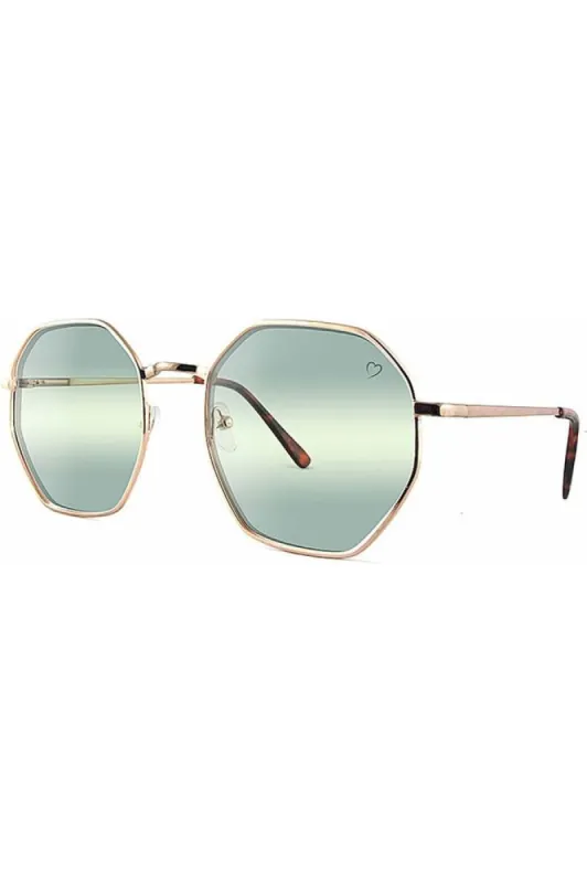 Ruby Rocks Metal Mustique Angular Frame Sunglasses sold by Goddiva