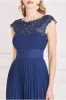 Crochet & Pleated Top Midi - Navy by Goddiva sold by Goddiva
