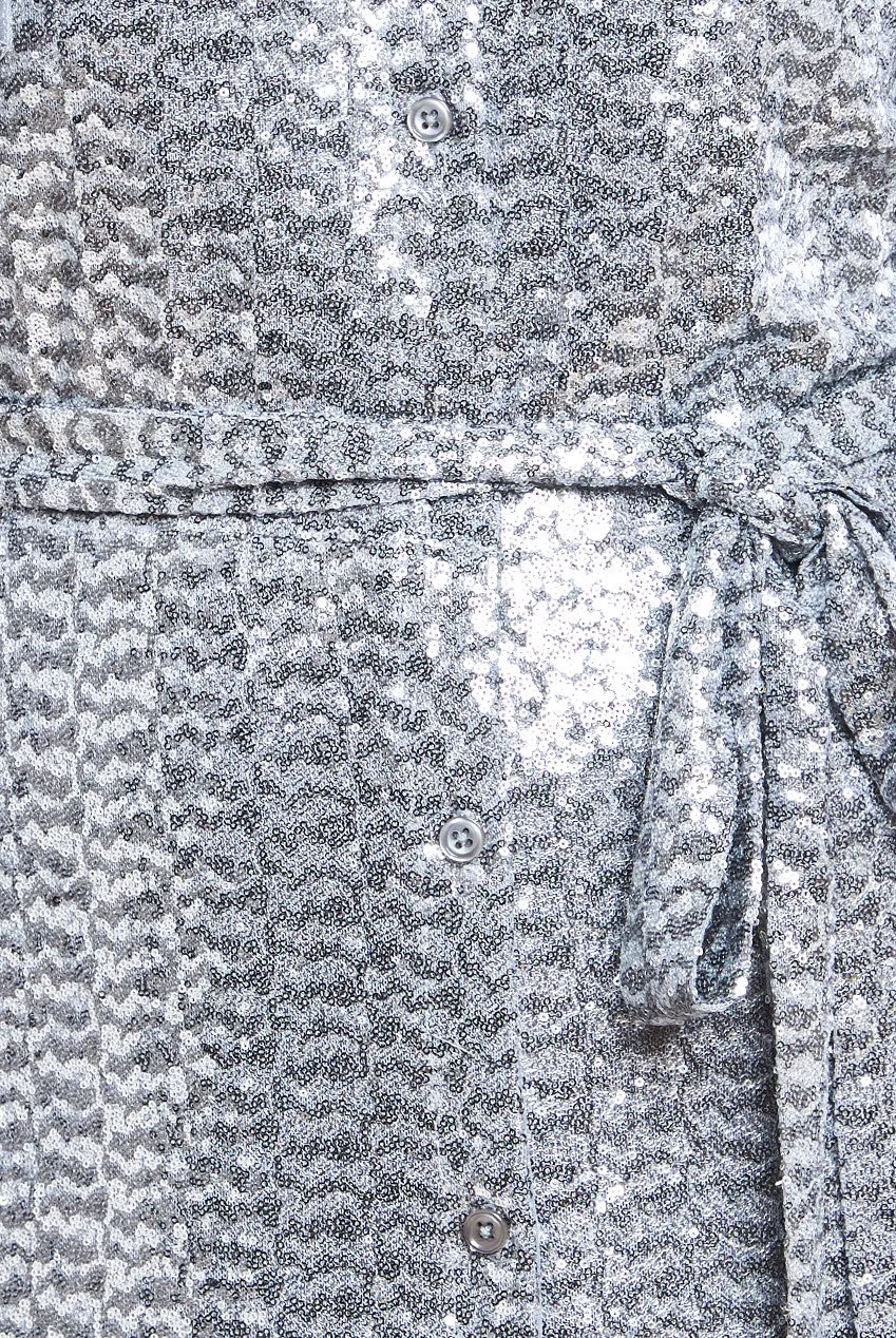 Sequin Skater Shirt - Silver by Goddiva sold by Goddiva product image thumbnail 4