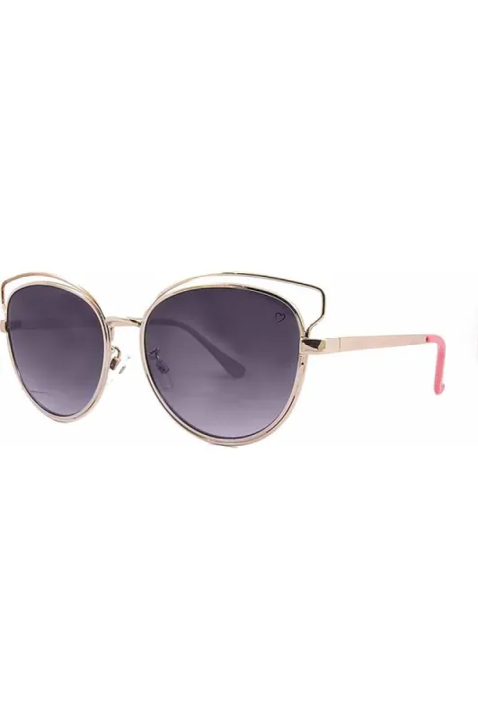 Ruby Rocks Metal Santorini Skeleton Frame Sunglasses In Gold sold by Goddiva